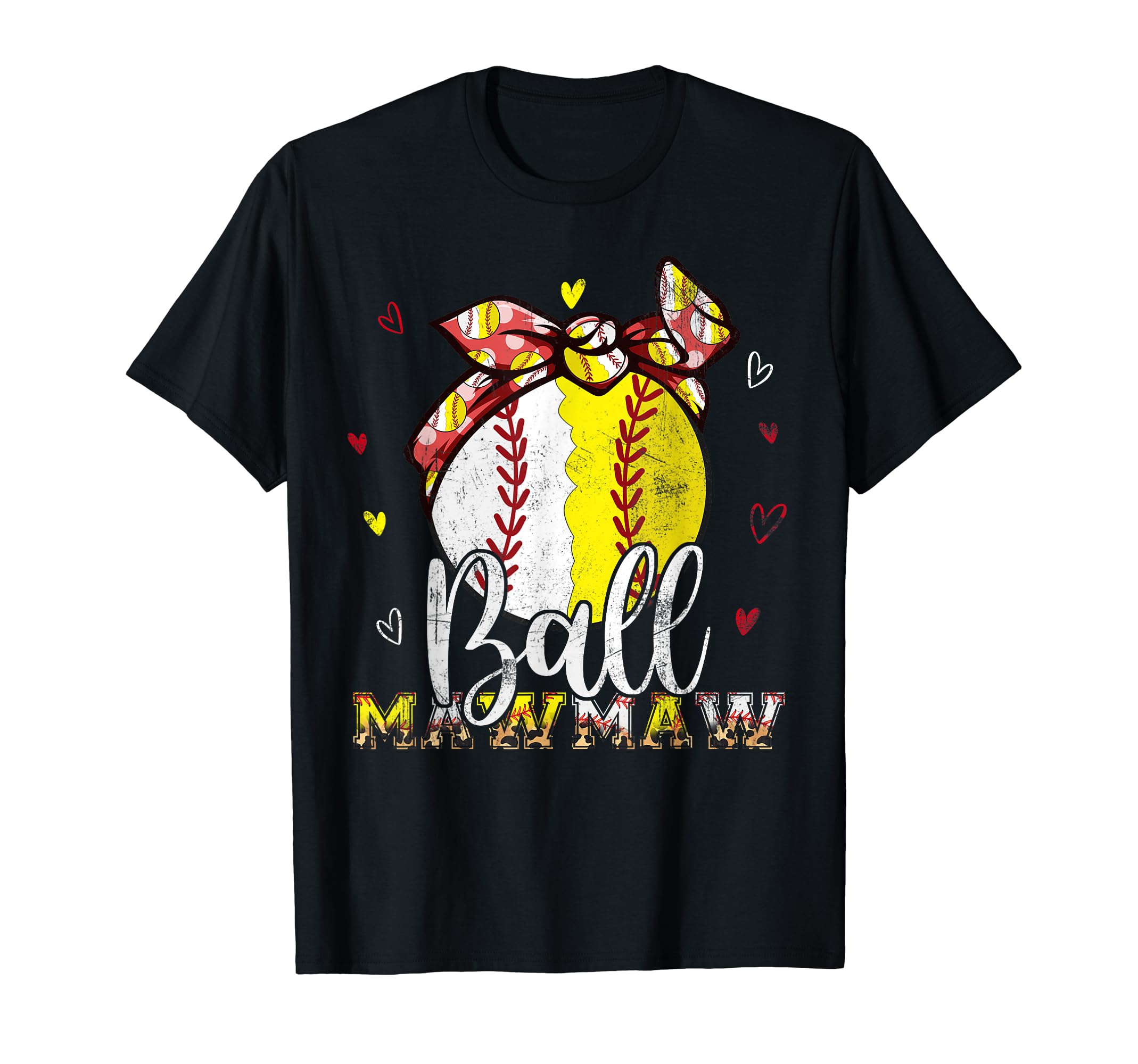 Softball Baseball Ball Mawmaw Bandana T-Shirt - Graphic Print Unisex - T-Shirt, Sweatshirt, Hoodie