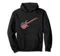 Us American Flag Guitar Musician Distressed Hoodie - Graphic Print Unisex - T-Shirt, Sweatshirt, Hoodie