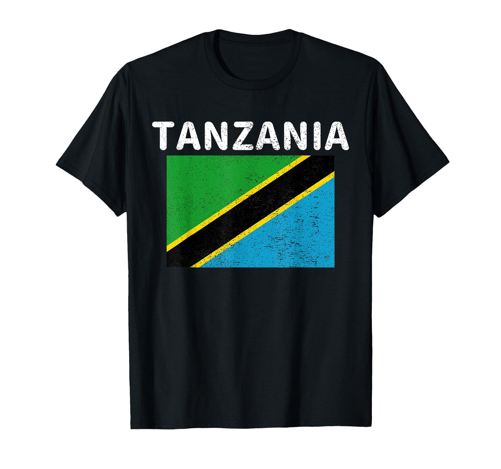 Distressed Tanzania Tanzanian Flag T-Shirt - Fun Novelty Design Men Women - T-Shirt, Sweatshirt, Hoodie