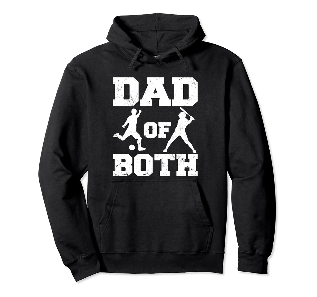 Dad Both Funny Football Baseball Dad Hoodie - Aesthetic Graphic Unisex - T-Shirt, Sweatshirt, Hoodie