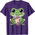 Kawaii Cute Boba Frog Strawberry Bubble Milk Tea - Adult & Kids T-Shirts, Sweatshirts & Hoodies apparel design preview 1