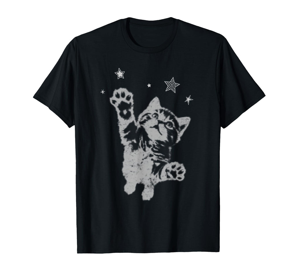 Y2K Cat Jumping Stars Silly 90S 2000S T-Shirt - Streetwear Style Men Women - T-Shirt, Sweatshirt, Hoodie