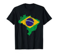 Brazil Flag Distressed T-Shirt - Novelty Apparel Unisex - T-Shirt, Sweatshirt, Hoodie
