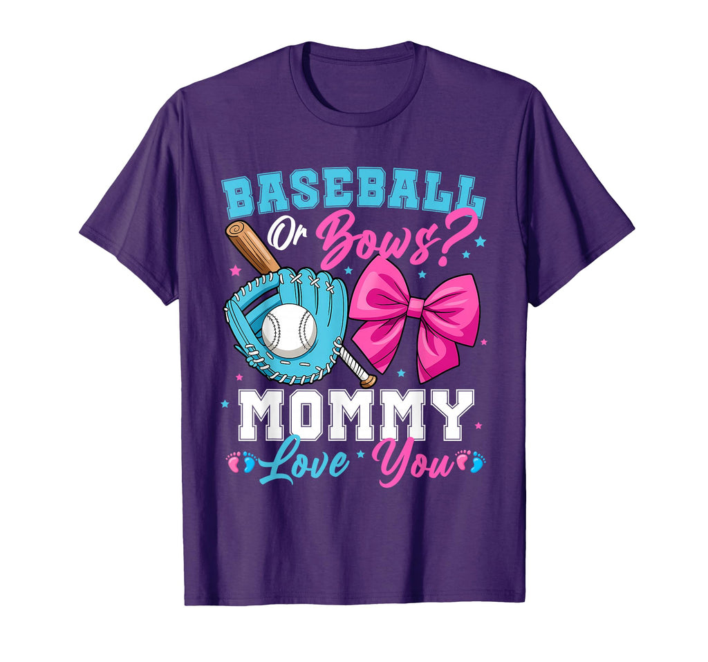 Baseball Or Bows Mommy Loves You T-Shirt - Aesthetic Graphic Men Women - T-Shirt, Sweatshirt, Hoodie