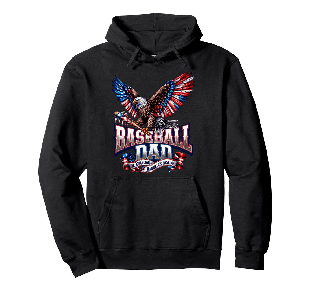 Proud Baseball Patriotic Baseball Dad Hoodie - Minimalist Print Unisex - T-Shirt, Sweatshirt, Hoodie