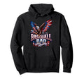 Proud Baseball Patriotic Baseball Dad Hoodie - Minimalist Print Unisex - T-Shirt, Sweatshirt, Hoodie