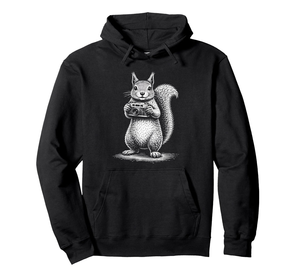 Squirrel Photographer Camera Hoodie - Casual Everyday Wear Unisex - T-Shirt, Sweatshirt, Hoodie