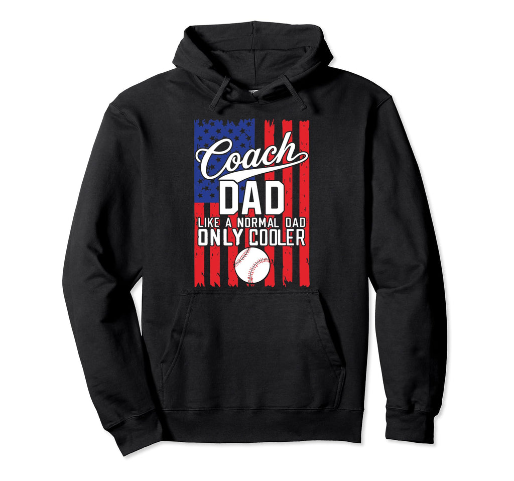 Coach Dad Like Normal Dad Usa Flag Hoodie - Aesthetic Graphic for Adults - T-Shirt, Sweatshirt, Hoodie
