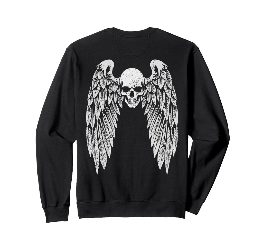 Grunge Wings Angel Back Skull Y2K Sweatshirt - Minimalist Print Men Women - T-Shirt, Sweatshirt, Hoodie