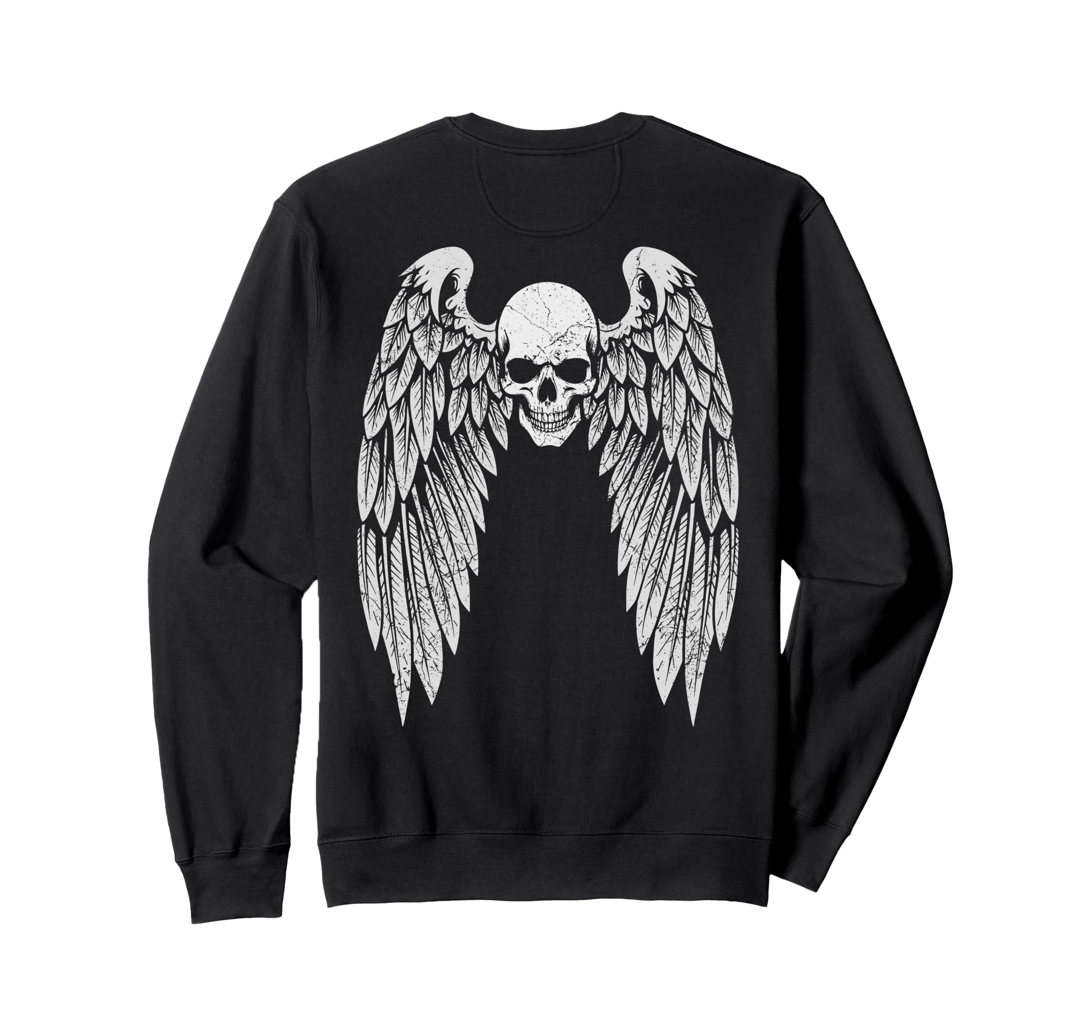 Grunge Wings Angel Back Skull Y2K Sweatshirt - Minimalist Print Men Women - T-Shirt, Sweatshirt, Hoodie