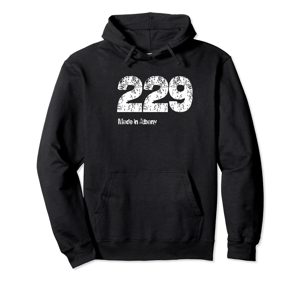 229 Made Albany Distressed Hoodie - Fun Novelty Design Unisex - T-Shirt, Sweatshirt, Hoodie