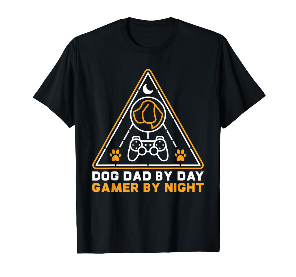 Dog Dad Day Gamer Night Gaming Triangle T-Shirt - Custom Art Print Unisex - T-Shirt, Sweatshirt, Hoodie