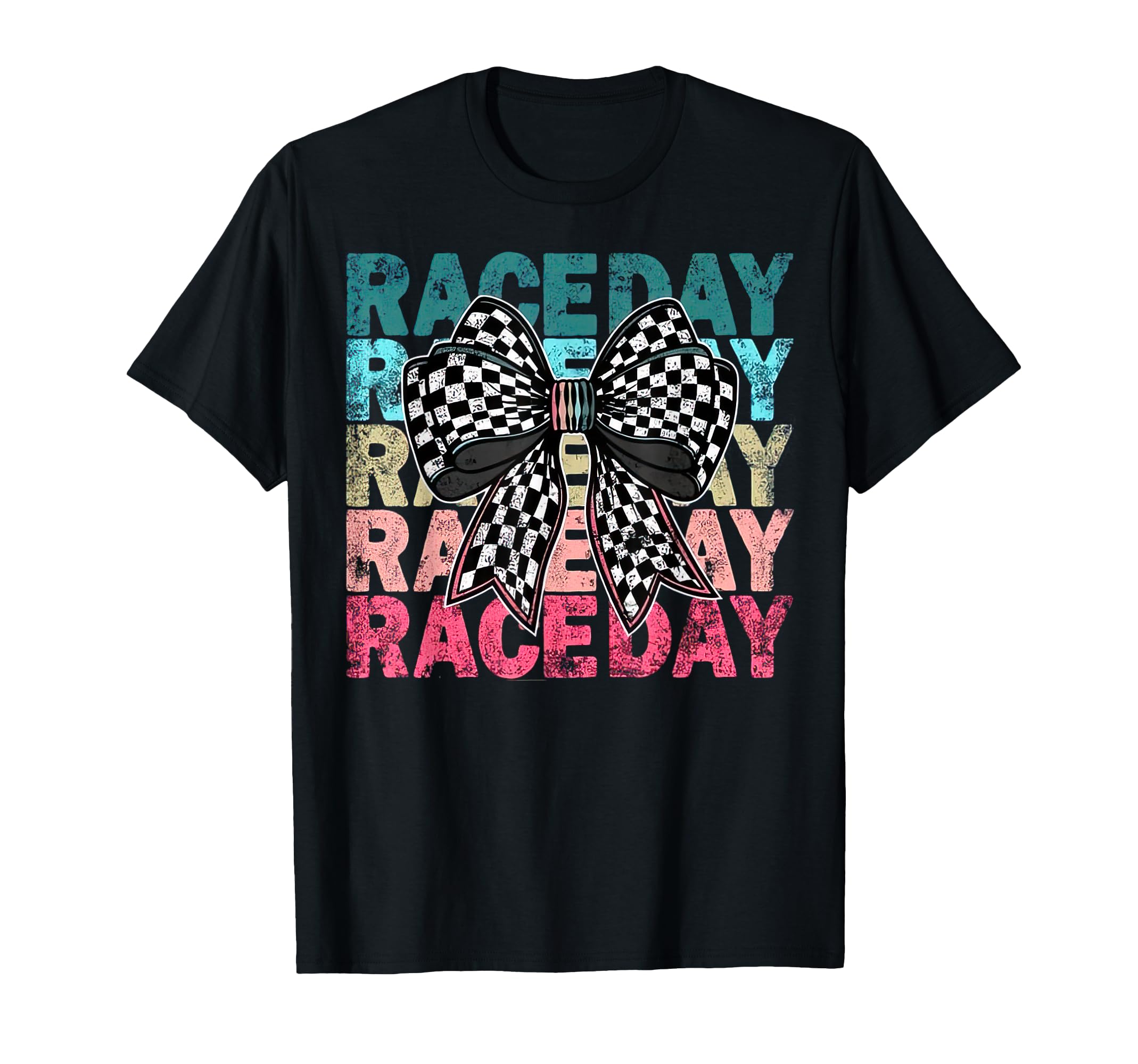 Race Day Coquette Bow Grunge T-Shirt - Casual Everyday Wear Men Women - T-Shirt, Sweatshirt, Hoodie