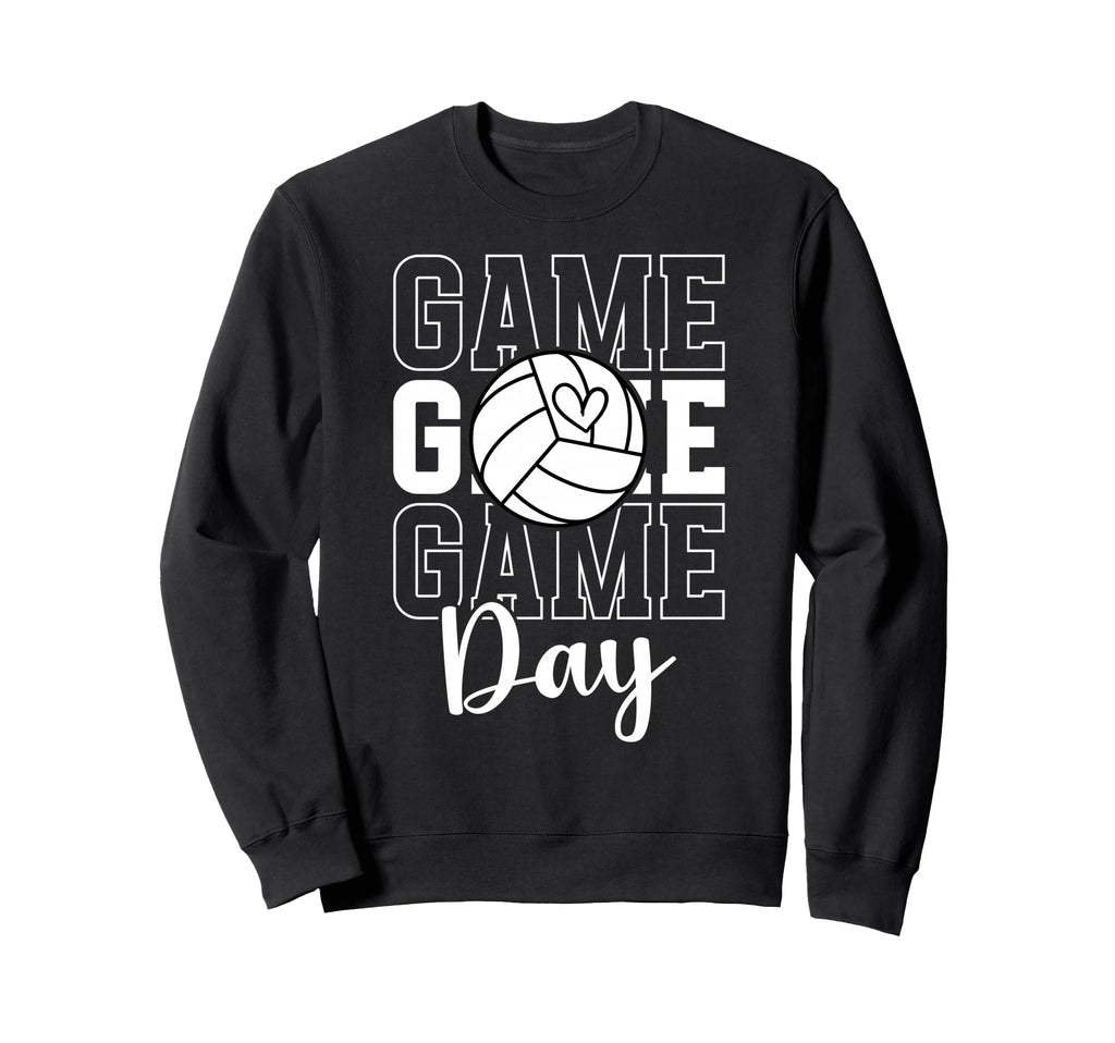 Game Day Volleyball Game Day Heart Sweatshirt - Graphic Print Men Women - T-Shirt, Sweatshirt, Hoodie
