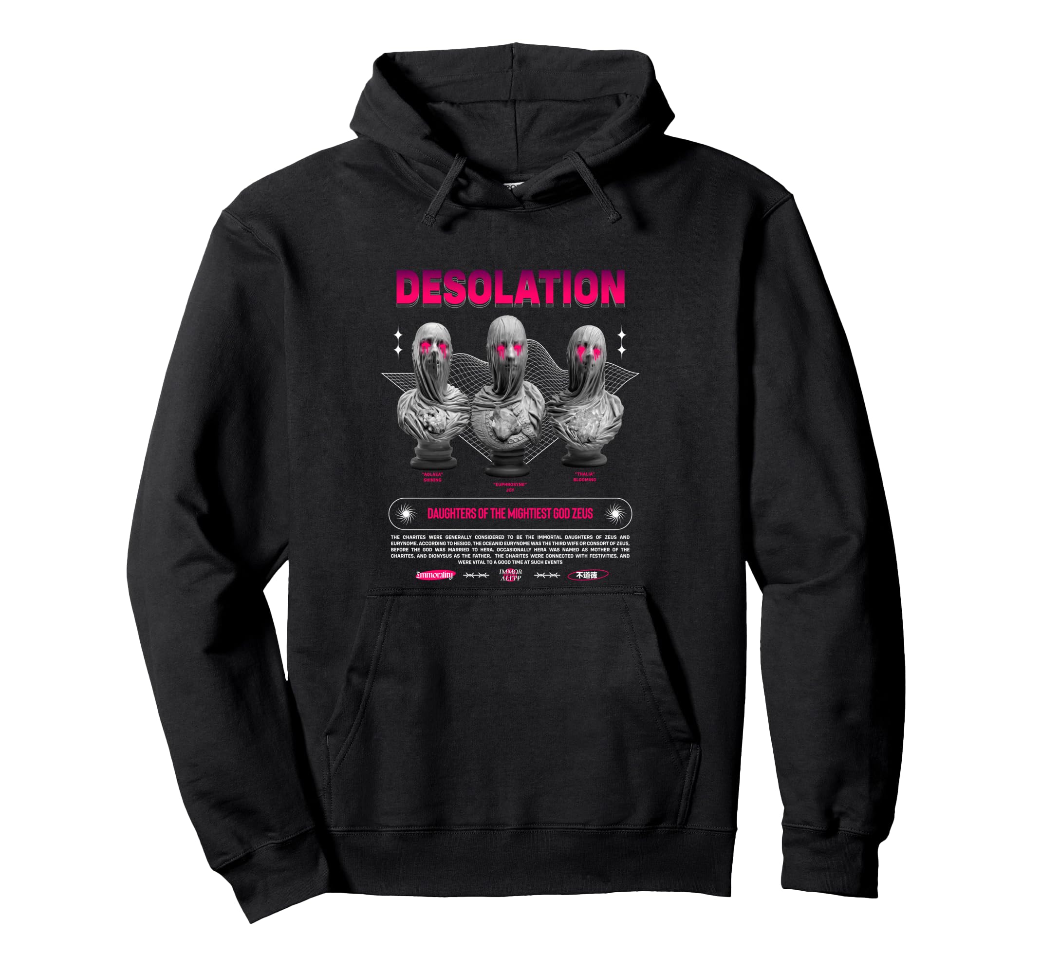 Charites Desolation Aesthetic Edgy Hoodie - Custom Art Print Men Women - T-Shirt, Sweatshirt, Hoodie