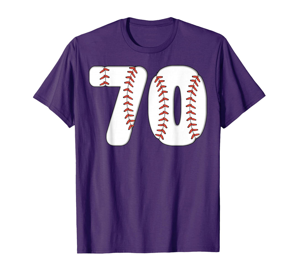 Baseball Number 70 Baseball Birthday T-Shirt - Novelty Apparel Men Women - T-Shirt, Sweatshirt, Hoodie