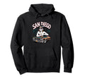 San Diego Sugar Skull Low Rider Baseball Hoodie - Aesthetic Graphic Unisex - T-Shirt, Sweatshirt, Hoodie