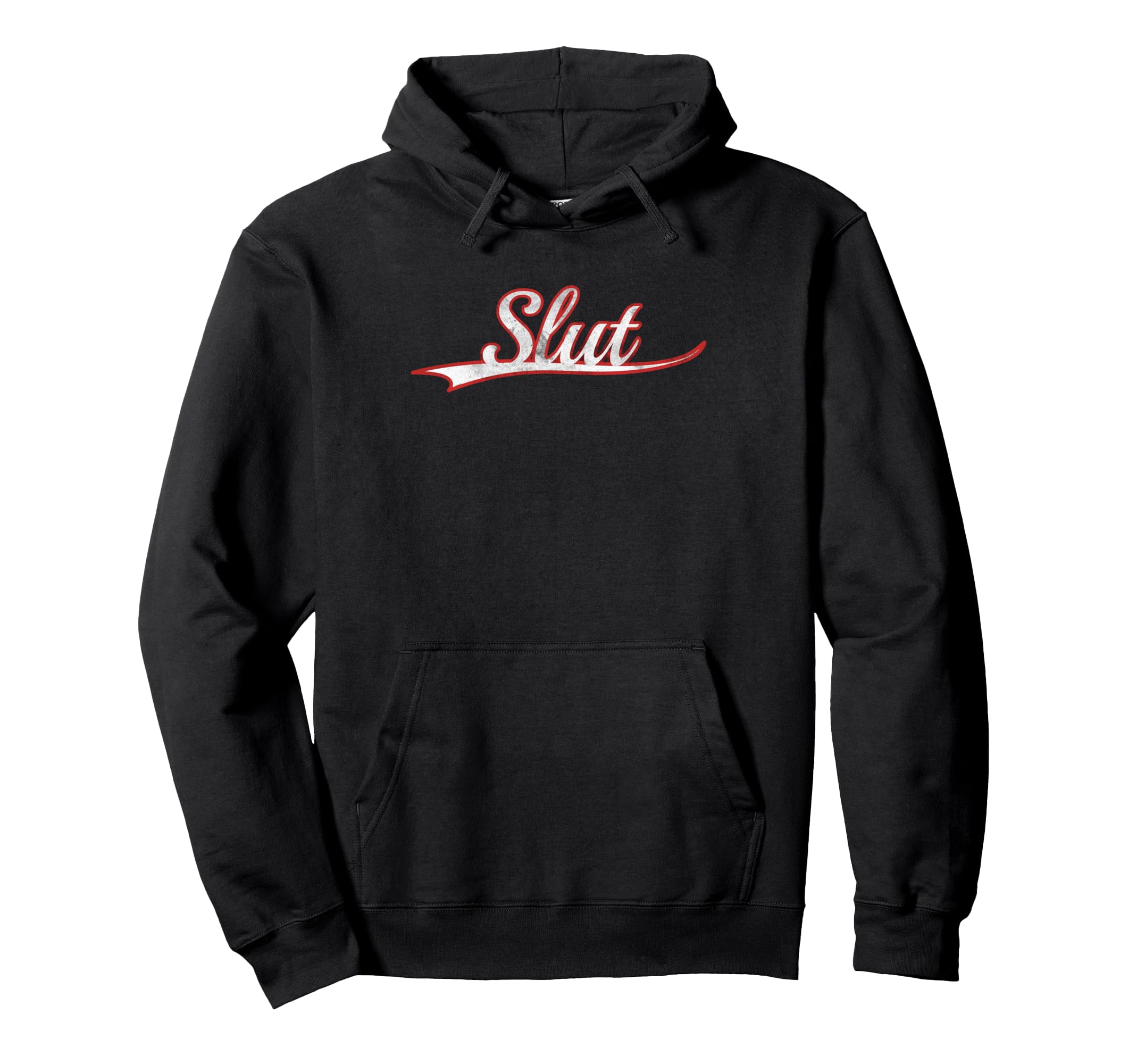 Slut Varsity Distressed Hoodie - Trendy Graphic Men Women - T-Shirt, Sweatshirt, Hoodie