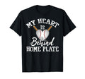 My Heart Is Behind Home Plate T-Shirt - Aesthetic Graphic for Adults - T-Shirt, Sweatshirt, Hoodie