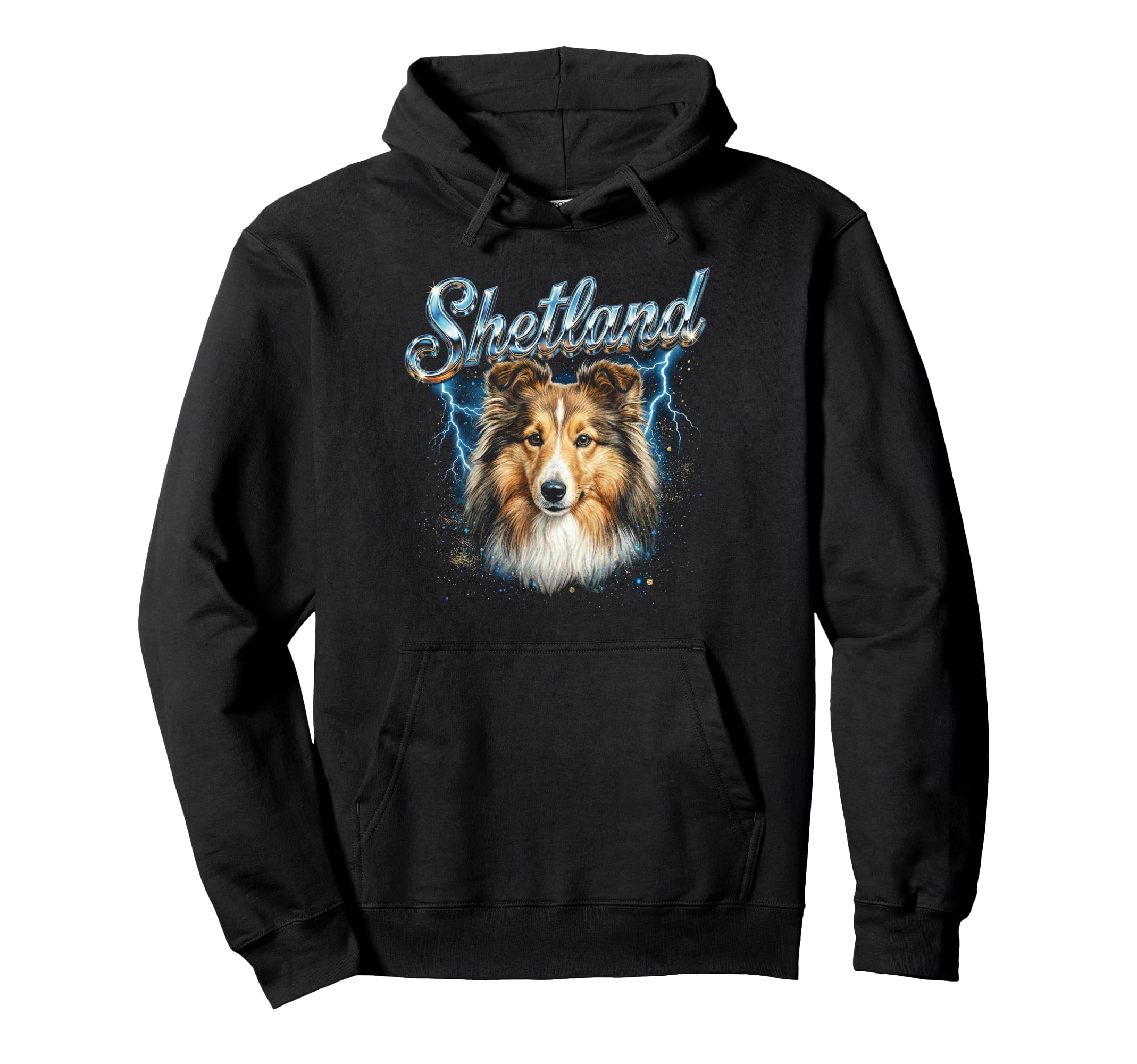 Shetland 90S Dog Lover 80S Shetland Hoodie - Unique Graphic for Adults - T-Shirt, Sweatshirt, Hoodie