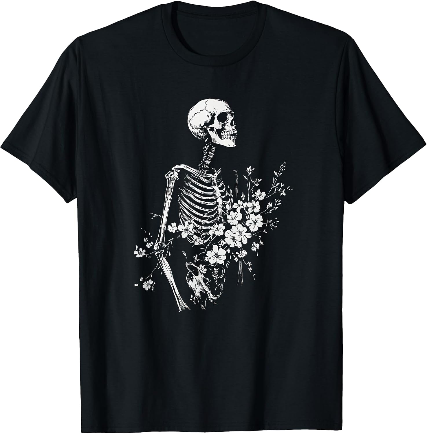 The Floral Goth Skeleton Merch - Adult & Kids T-Shirts, Sweatshirts & Hoodies apparel design preview 1