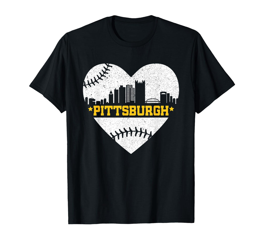 Pittsburgh Lovers Skyline Baseball T-Shirt - Trendy Graphic for Adults - T-Shirt, Sweatshirt, Hoodie