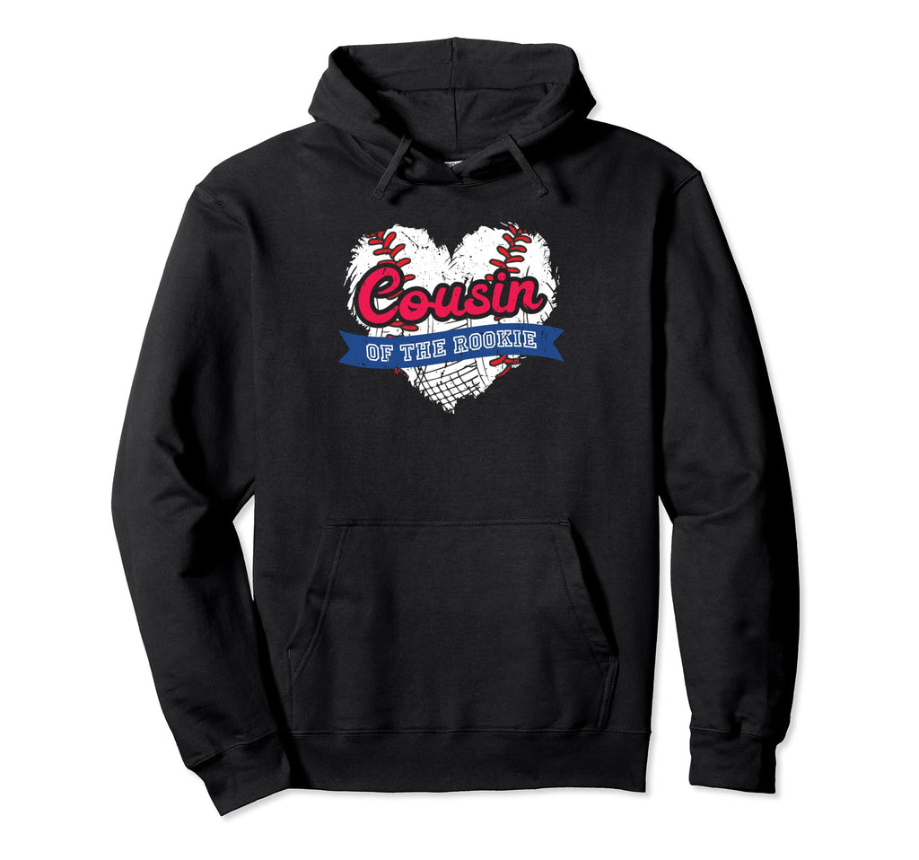 Cousin Rookie Baseball Crew Love Heart Hoodie - Trendy Graphic Unisex - T-Shirt, Sweatshirt, Hoodie