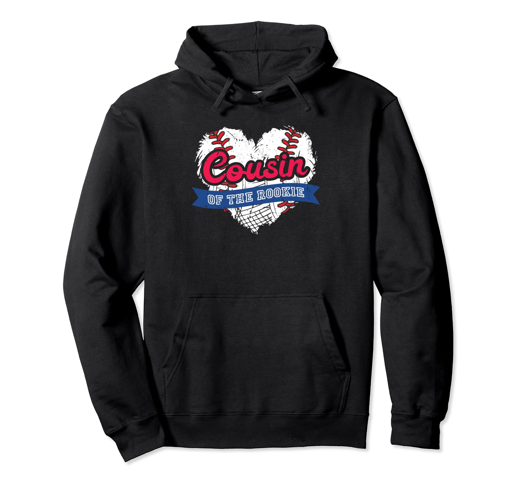 Cousin Rookie Baseball Crew Love Heart Hoodie - Trendy Graphic Unisex - T-Shirt, Sweatshirt, Hoodie