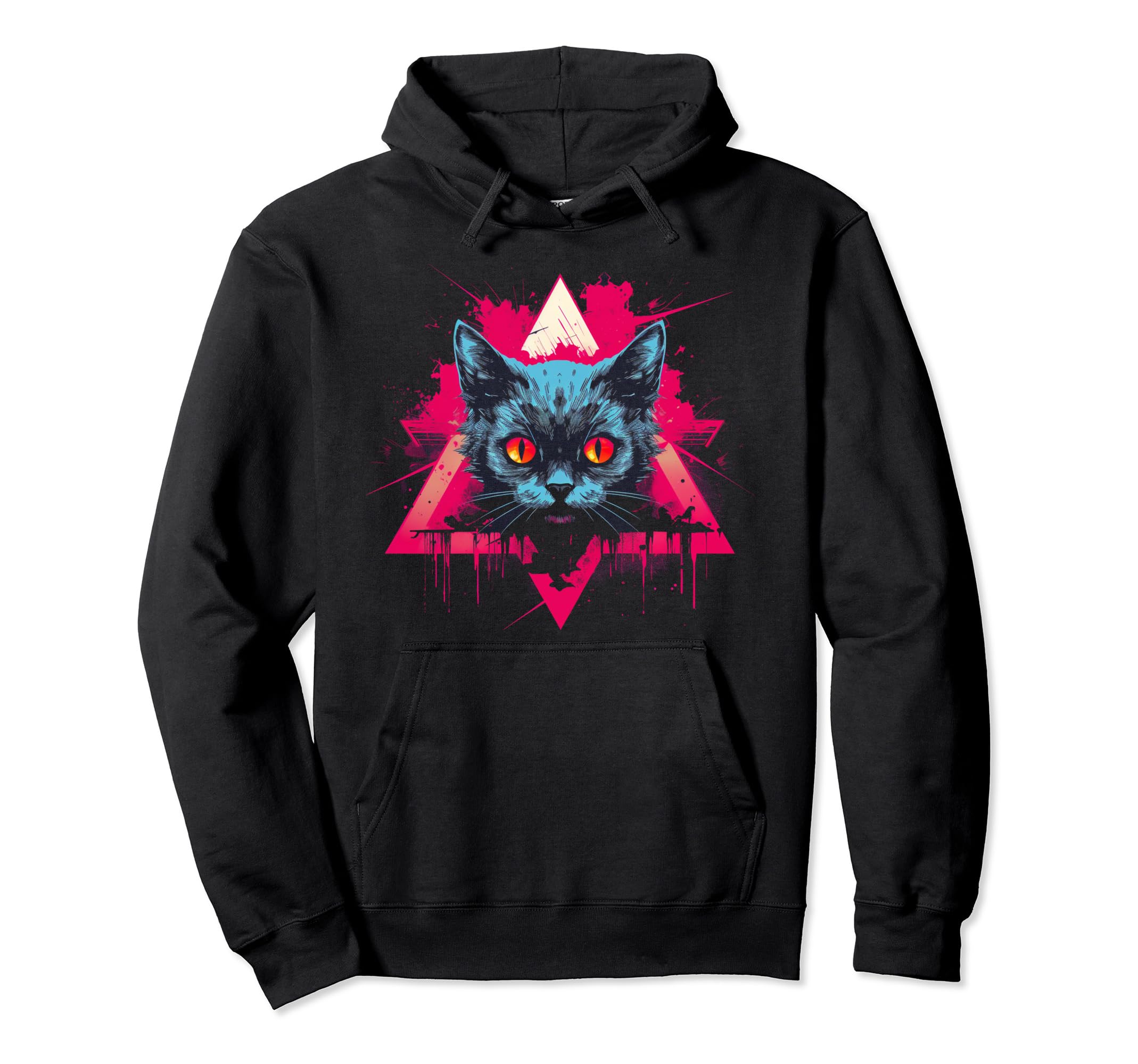 Cat Vaporwave Retrowave Aesthetic Hoodie - Aesthetic Graphic Unisex - T-Shirt, Sweatshirt, Hoodie