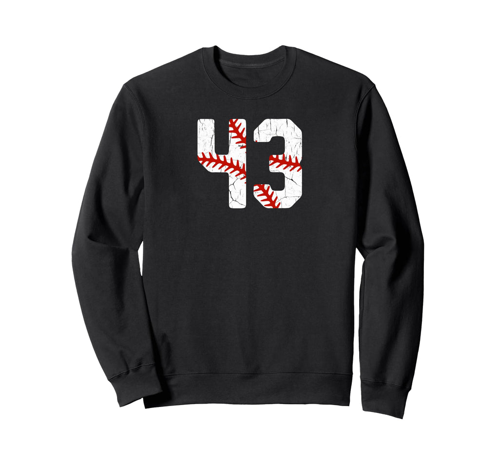Baseball Player Jersey Number 43 43 Sweatshirt - Graphic Print for Adults - T-Shirt, Sweatshirt, Hoodie