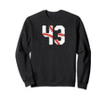 Baseball Player Jersey Number 43 43 Sweatshirt - Graphic Print for Adults - T-Shirt, Sweatshirt, Hoodie