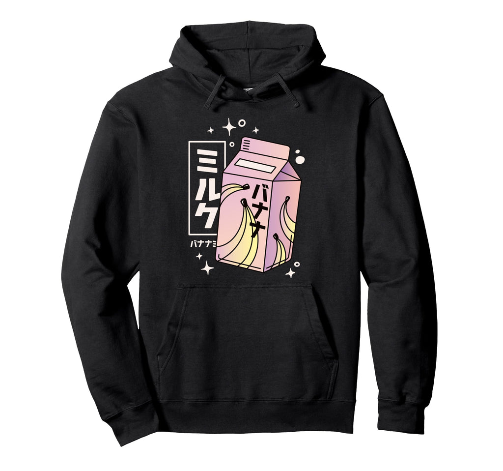 Banana Milk Carton Kawaii Aesthetic Hoodie - Minimalist Print Men Women - T-Shirt, Sweatshirt, Hoodie