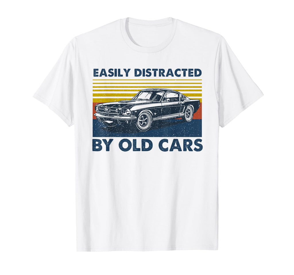 Easily Distracted Old Cars Sunset T-Shirt - Novelty Apparel Unisex - T-Shirt, Sweatshirt, Hoodie