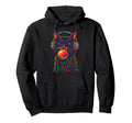 Psychedelic Cat Headphone Trippy Rainbow Hoodie - Unique Graphic Unisex - T-Shirt, Sweatshirt, Hoodie