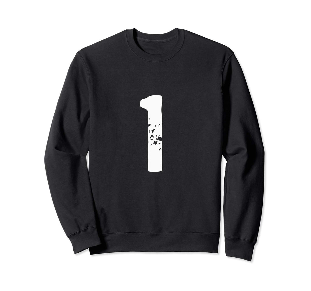 Distressed 1 Number Numero 1 Sweatshirt - Novelty Apparel for Adults - T-Shirt, Sweatshirt, Hoodie