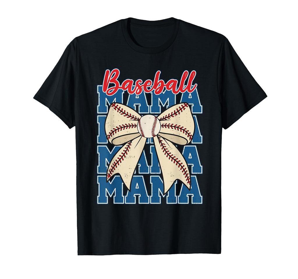 Baseball Mama Coquette Bow Cheer Mom T-Shirt - Trendy Graphic for Adults - T-Shirt, Sweatshirt, Hoodie