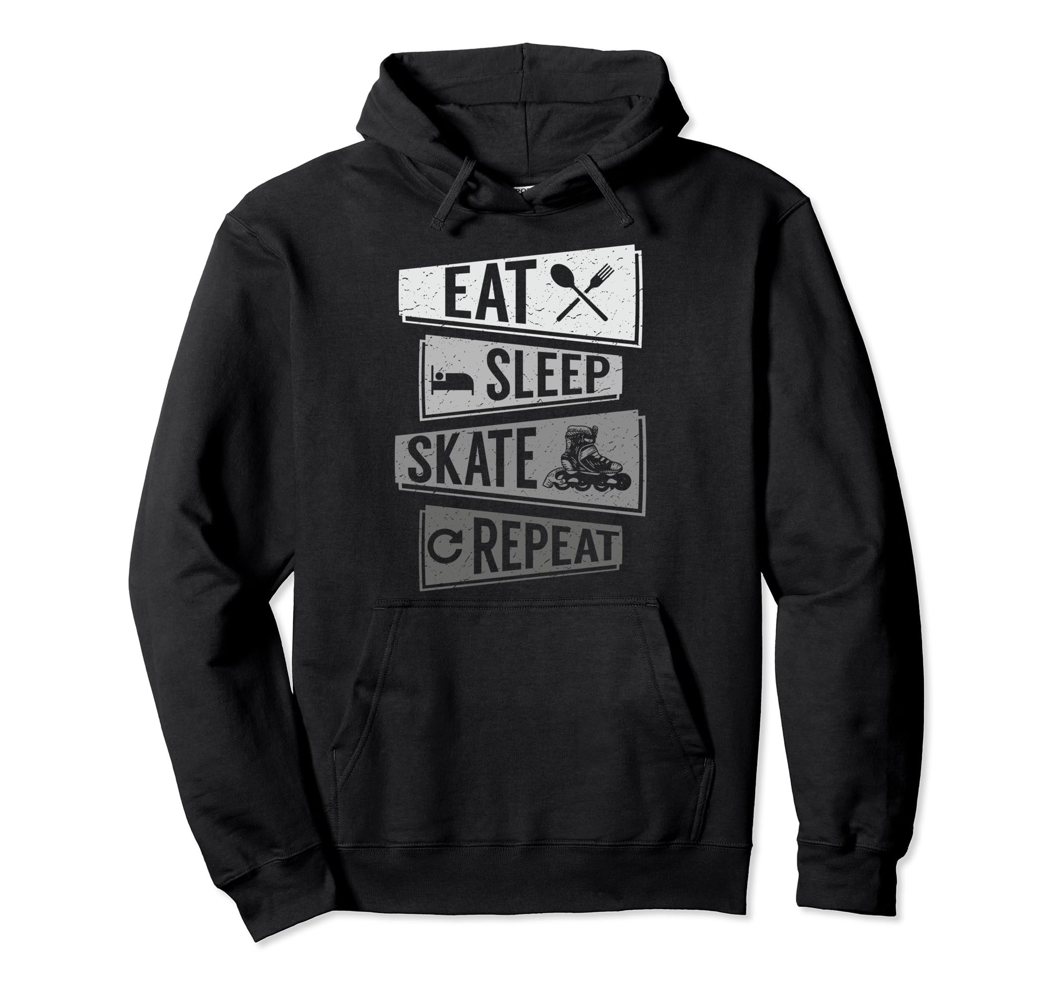 Funny Roller Skating Eat Sleep Skate Hoodie - Aesthetic Graphic for Adults - T-Shirt, Sweatshirt, Hoodie