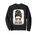 Football And Basketball Mom Messy Bun Sweatshirt - Minimalist Print Unisex - T-Shirt, Sweatshirt, Hoodie