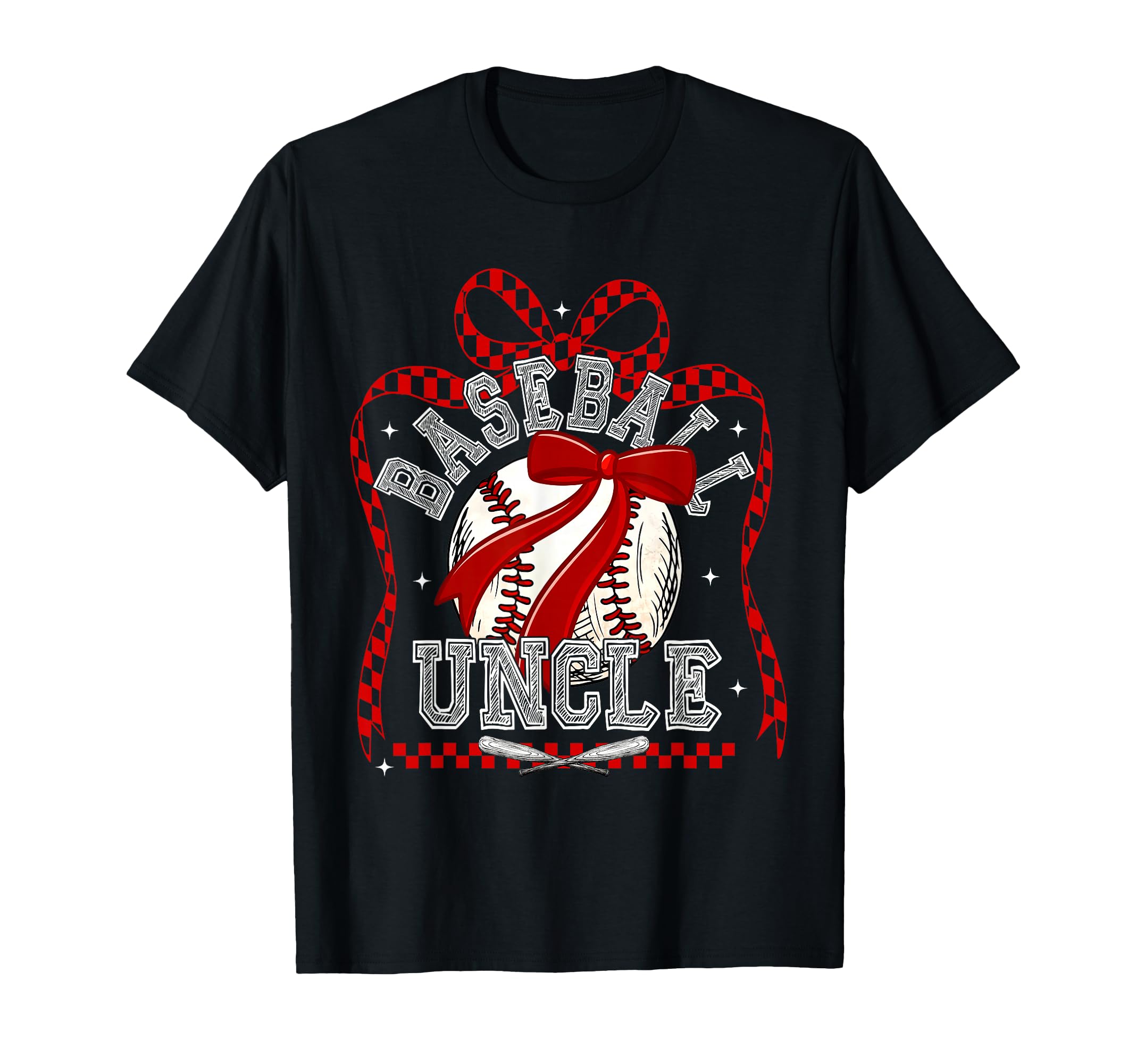 Baseball Coquette Bow Baseball Uncle T-Shirt - Graphic Print Men Women - T-Shirt, Sweatshirt, Hoodie