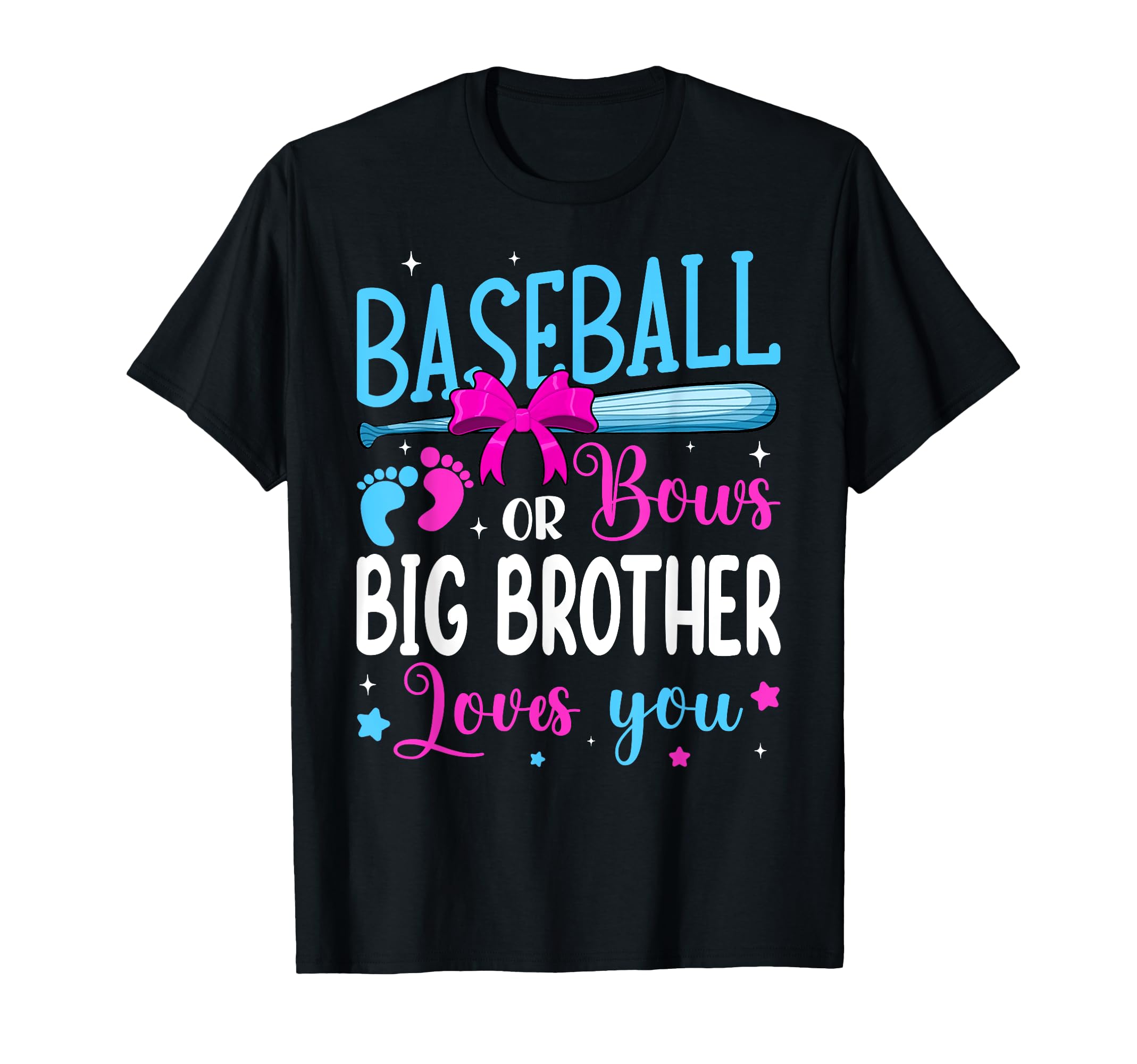 Baseball Or Bows Big Brother Loves T-Shirt - Minimalist Print Men Women - T-Shirt, Sweatshirt, Hoodie