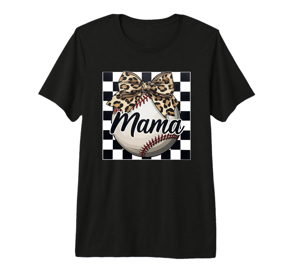 Leopard Bow Baseball Mama Tri Blend T-Shirt - Trendy Graphic Men Women - T-Shirt, Sweatshirt, Hoodie