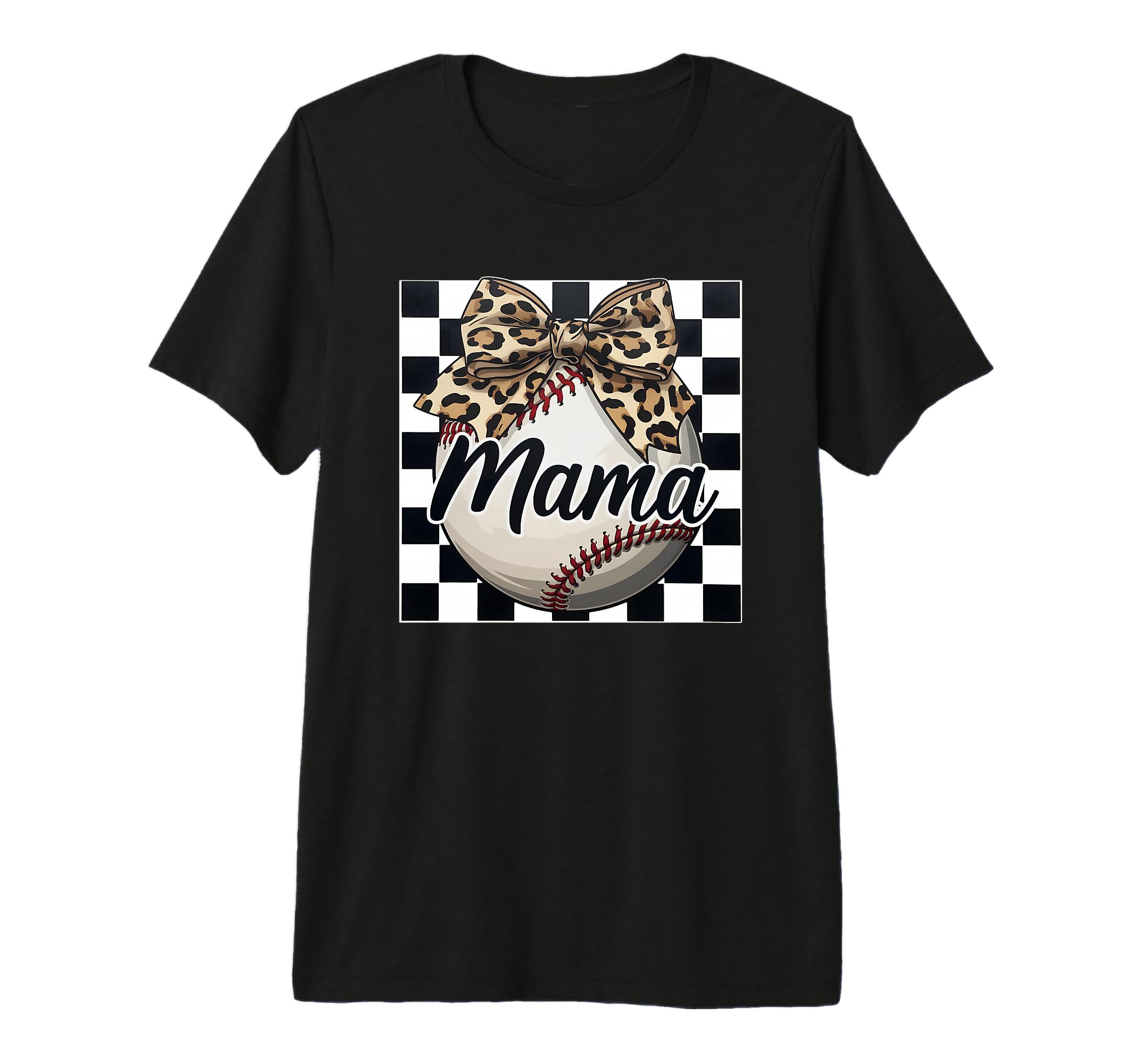 Leopard Bow Baseball Mama Tri Blend T-Shirt - Trendy Graphic Men Women - T-Shirt, Sweatshirt, Hoodie