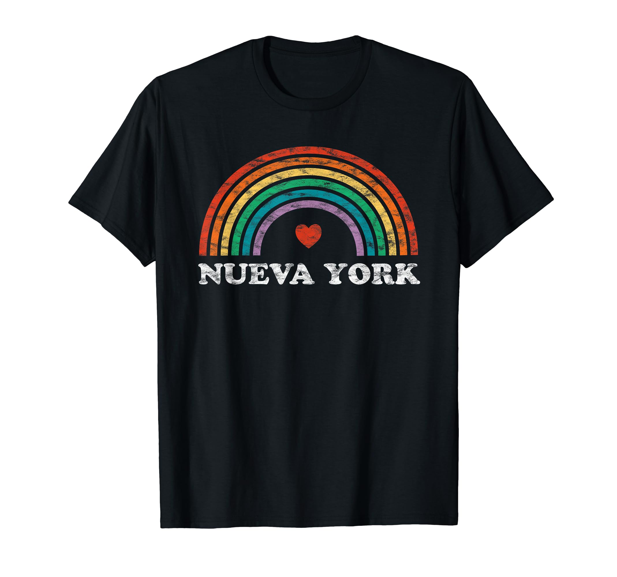Nueva York Rainbow Heart T-Shirt - Minimalist Print Unisex - T-Shirt, Sweatshirt, Hoodie