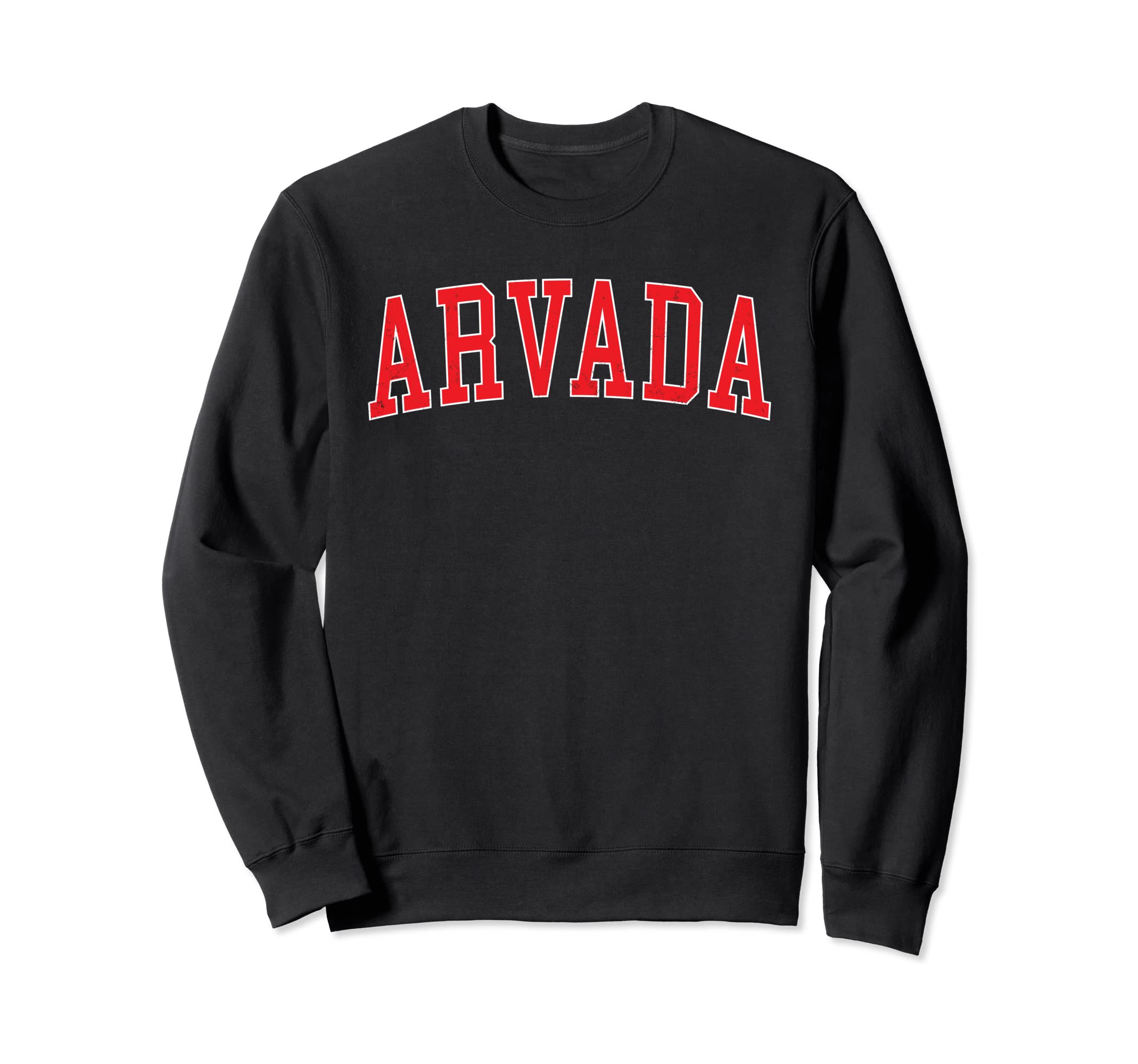 Arvada Co Varsity Red Text Sweatshirt - Trendy Graphic Unisex - T-Shirt, Sweatshirt, Hoodie