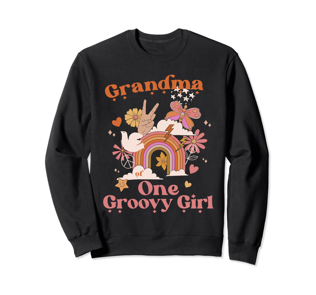 Grandma One Groovy Boho Hippie Sweatshirt - Casual Everyday Wear Men Women - T-Shirt, Sweatshirt, Hoodie
