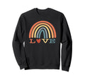 Rainbow Love Groovy Heart Boho 70S Sweatshirt - Streetwear Style Unisex - T-Shirt, Sweatshirt, Hoodie