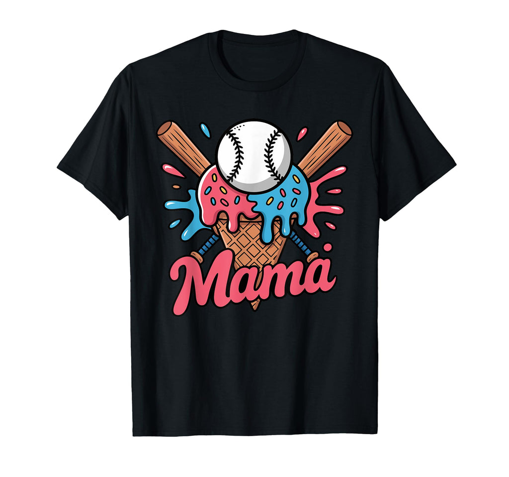 Baseball Mama Ice Cream Drip Sprinkles T-Shirt - Graphic Print Men Women - T-Shirt, Sweatshirt, Hoodie