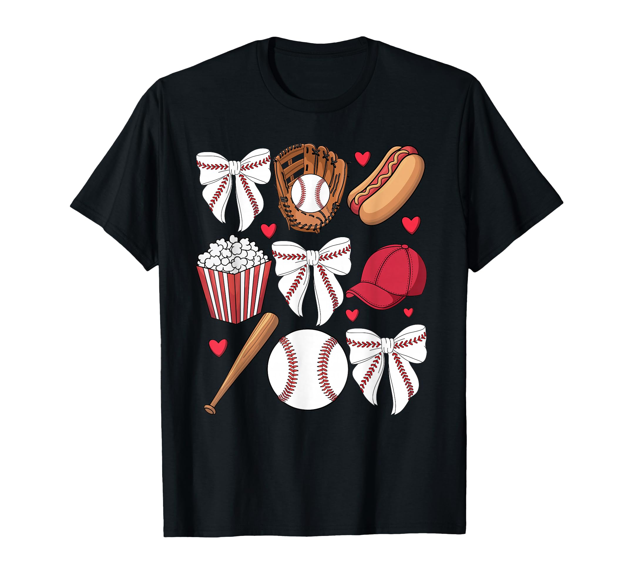 Baseball Coquette Bow Baseball Mom T-Shirt - Custom Art Print for Adults - T-Shirt, Sweatshirt, Hoodie