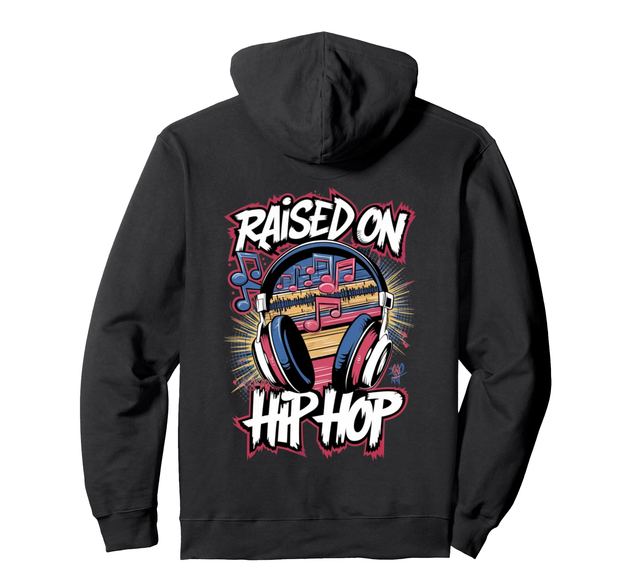 Raised Hip Hop Urban Dj Graffiti Old School Hoodie - Novelty Apparel Unisex - T-Shirt, Sweatshirt, Hoodie