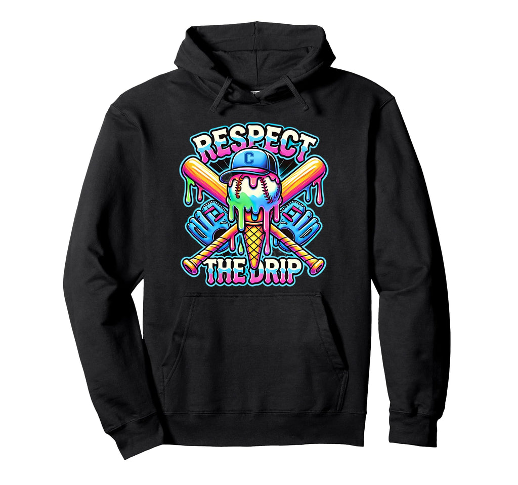 Respect Drip Baseball Home Plate Ice Hoodie - Custom Art Print Men Women - T-Shirt, Sweatshirt, Hoodie